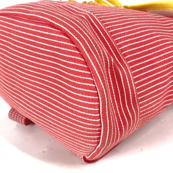HERMES Sheval Horse Stripe Caval backpack kids bag Backpack Canvas Red/yellow - Picture 7 of 13